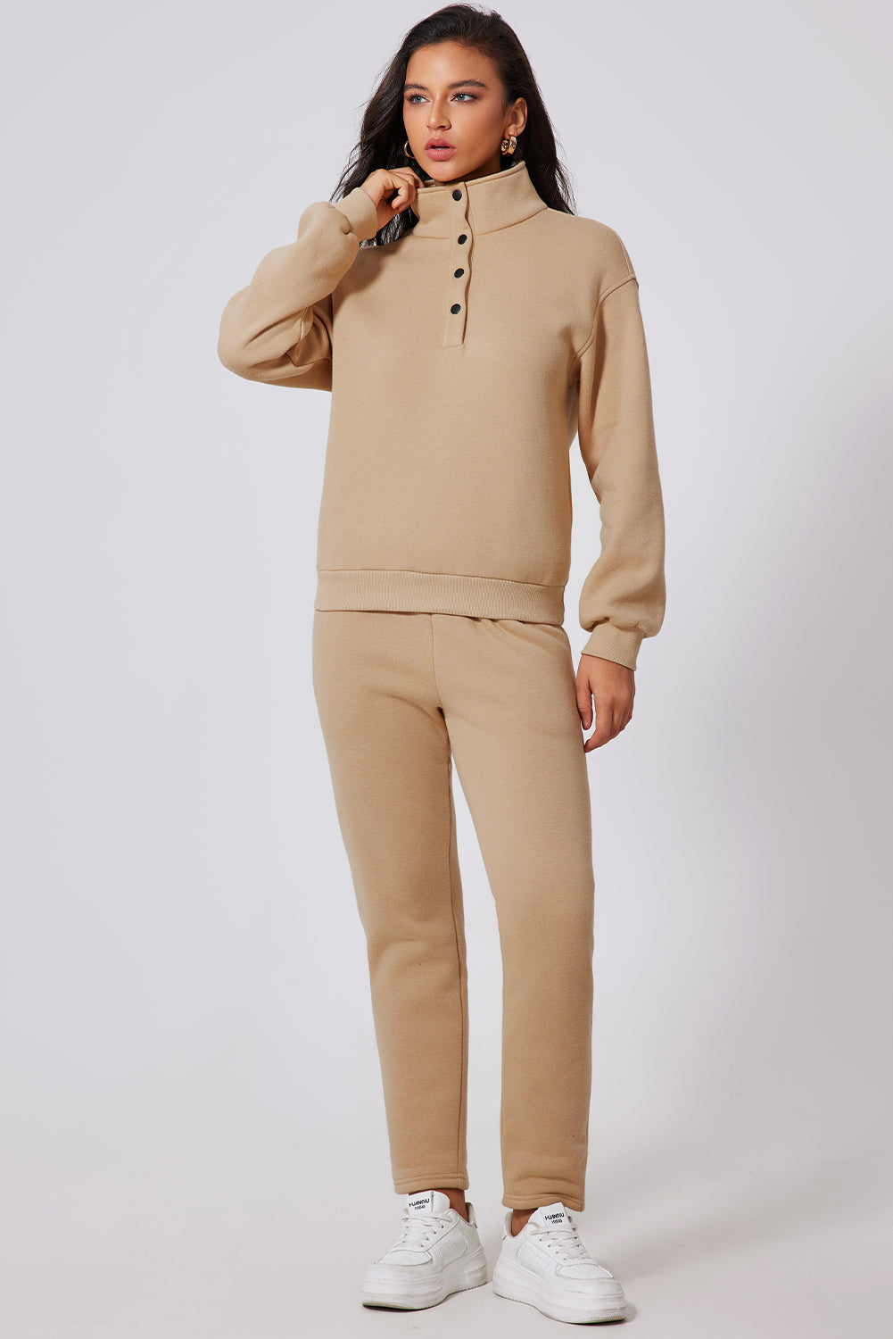 Half Snap Turtleneck Top and Pants Set