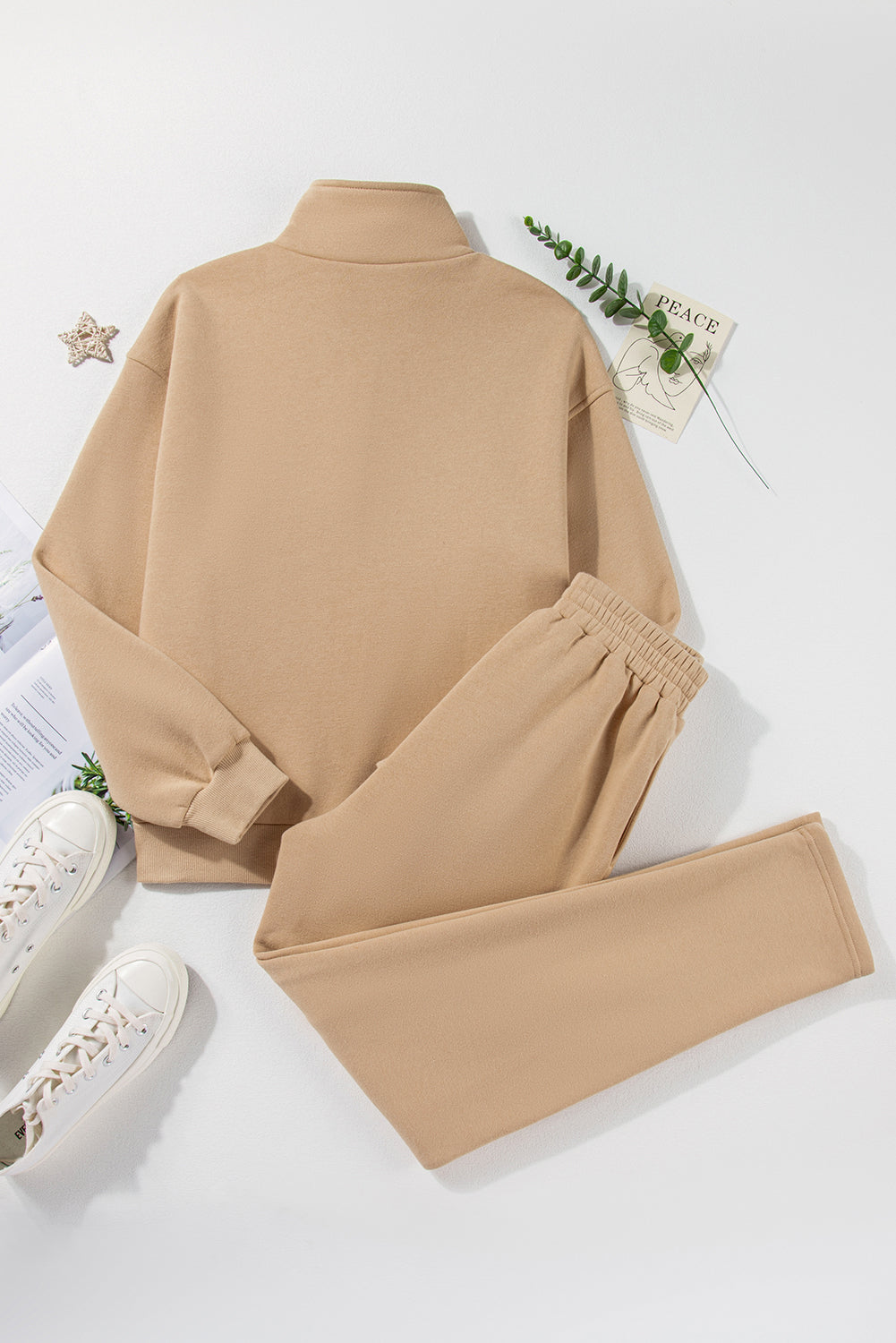 Half Snap Turtleneck Top and Pants Set