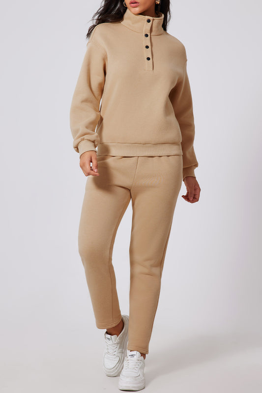 Half Snap Turtleneck Top and Pants Set