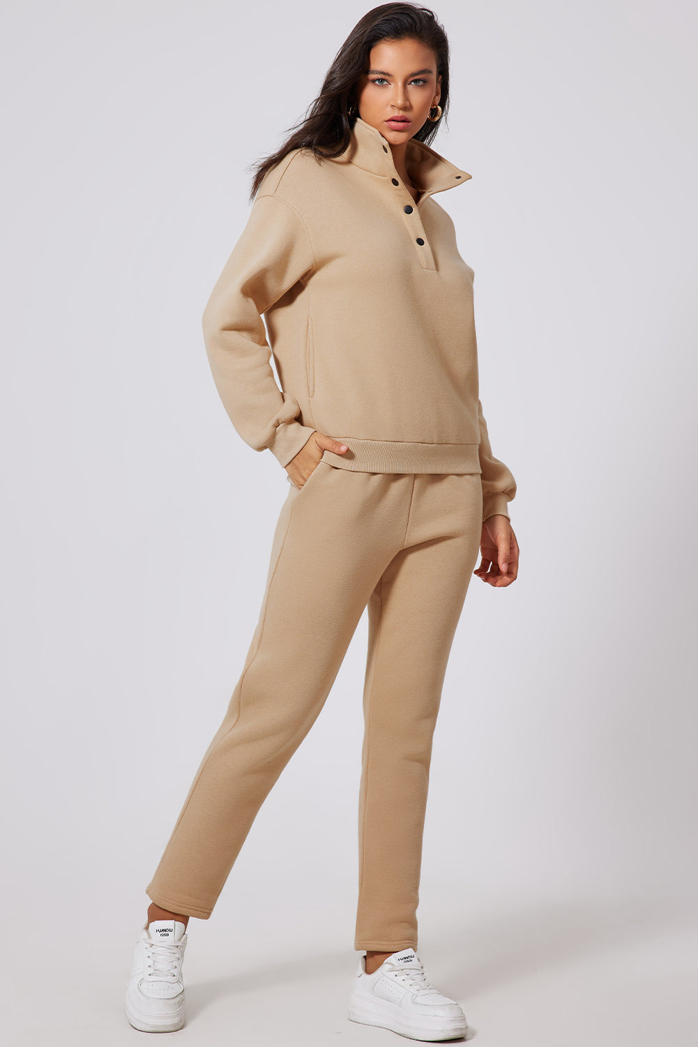 Half Snap Turtleneck Top and Pants Set