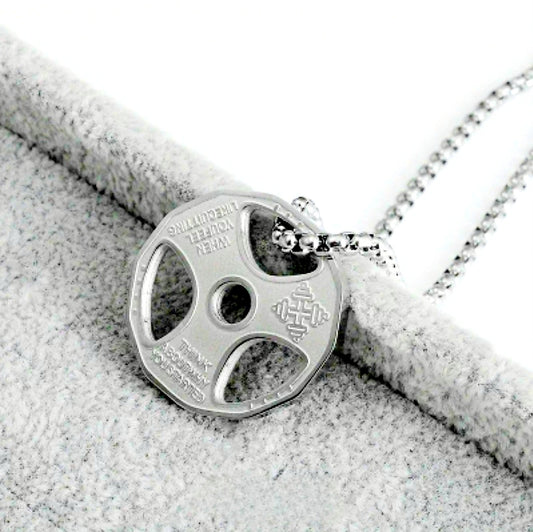 Weight Plate Pendant Necklace