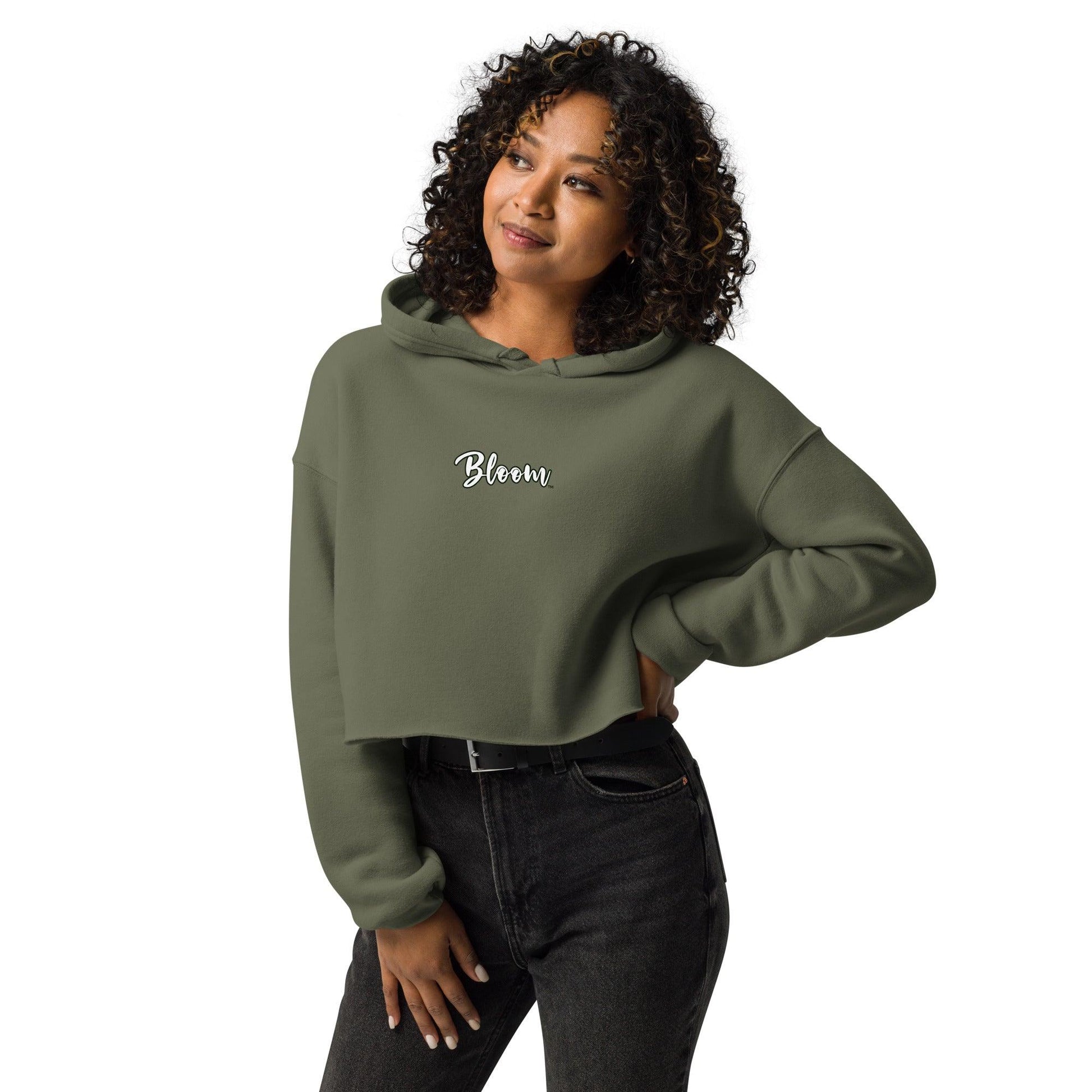 Cozy cropped 'Bloom' logo hoodie