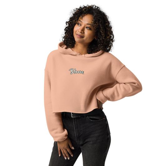 Cozy cropped 'Bloom' logo hoodie